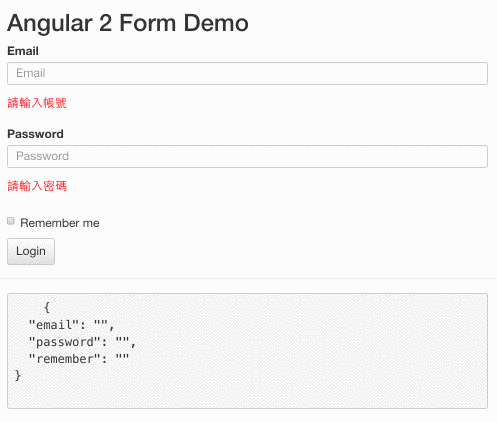 初步建立的 template-driven form